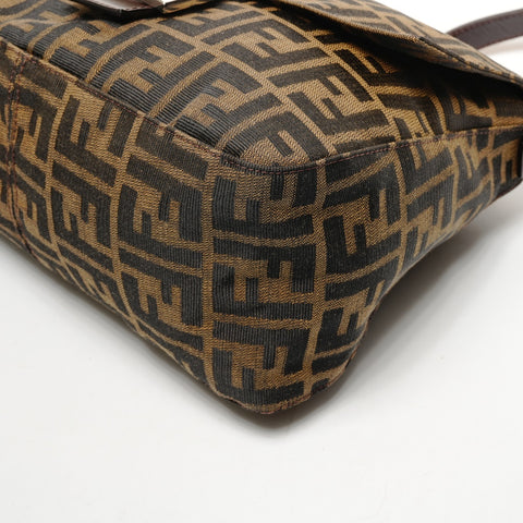 FENDI Zucca Canvas Mamma Bucket One Belt Shoulder Bag Brown WS25859
