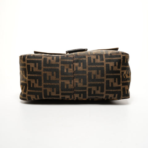 FENDI Zucca Canvas Mamma Bucket One Belt Shoulder Bag Brown WS25859