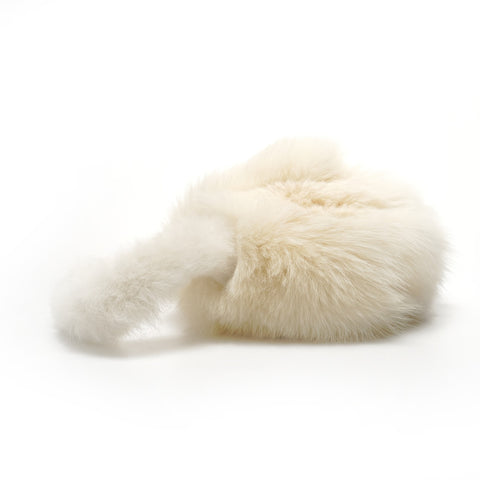 FENDI Fur bucket one belt Shoulder Bag Ivory WS25860