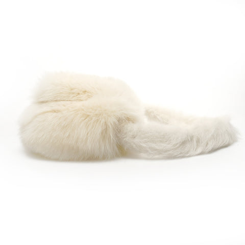 FENDI Fur bucket one belt Shoulder Bag Ivory WS25860