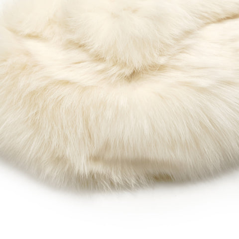 FENDI Fur bucket one belt Shoulder Bag Ivory WS25860