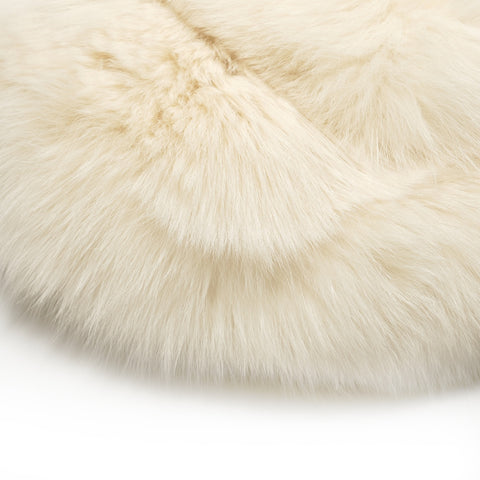 FENDI Fur bucket one belt Shoulder Bag Ivory WS25860