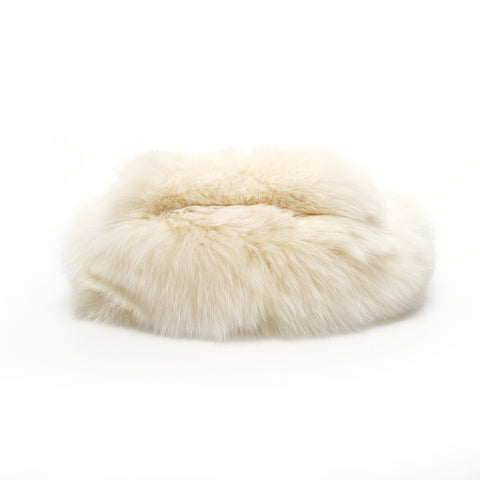 FENDI Fur bucket one belt Shoulder Bag Ivory WS25860