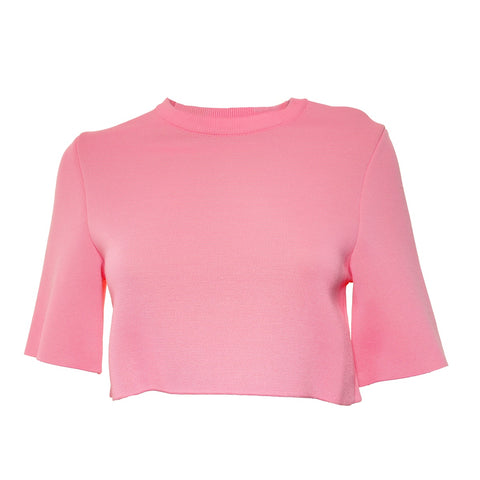 LOEWE Rayon x Cotton Anagram Back Logo Cropped S knit pink WS25862