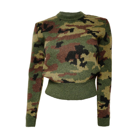 Miu Miu Wool Camo Camouflage MML256 38 knit green WS25870
