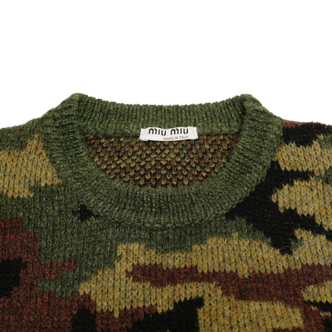 Miu Miu 羊毛迷彩迷彩 MML256 38 针织绿色 WS25870