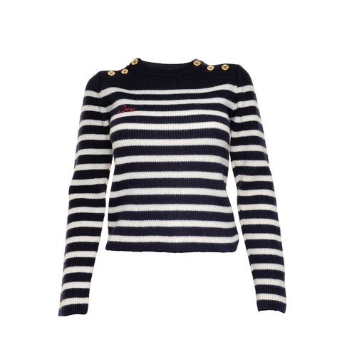 Miu Miu Wool Border 38 2018 knit Navy WS25878