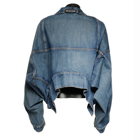 BALENCIAGA Upside Down Denim Jacket 2022AW FW 625989 34 Jacket Navy WS25881