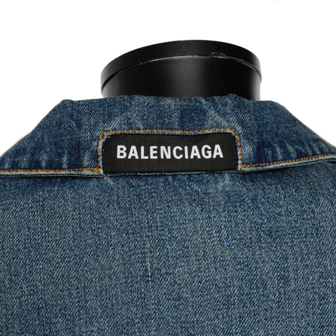 BALENCIAGA Upside Down Denim Jacket 2022AW FW 625989 34 Jacket Navy WS25881