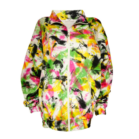 CELINE Tie-dye zip-up polyester blouson, 2022 Stainless Steel, 2Y671383Q, XL Jacket multicolor WS25882
