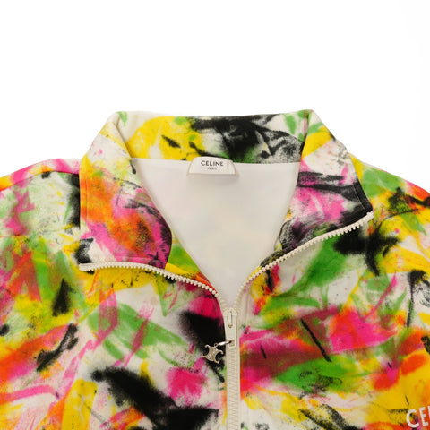 CELINE Tie-dye zip-up polyester blouson, 2022 Stainless Steel, 2Y671383Q, XL Jacket multicolor WS25882