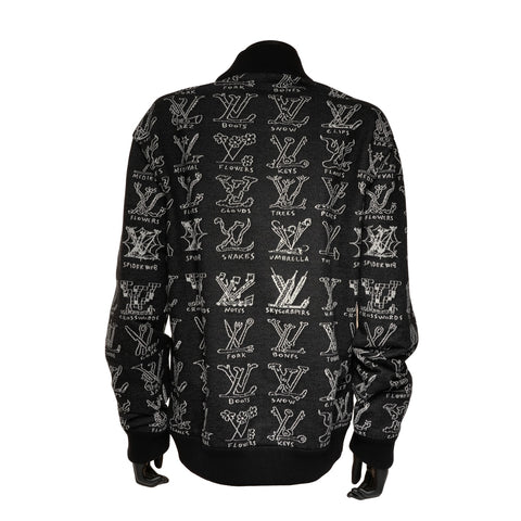 LOUIS VUITTON LV Cartoon Jacquard Zip-Up Cotton Blouson 2021 HKY21W S Jacket black WS25883