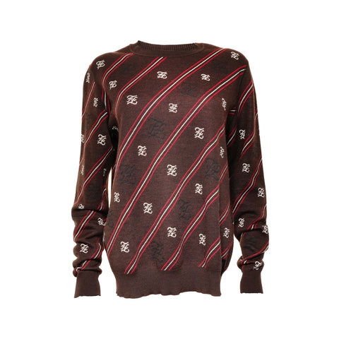 FENDI Wool FF Jacquard FZY033 48 knit Brown WS25884