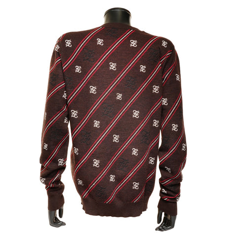 FENDI Wool FF Jacquard FZY033 48 knit Brown WS25884