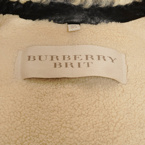 BURBERRY Lambskin Mouton Rider's Blouson 42 Jacket black WS25885
