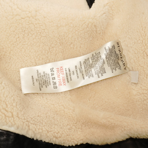 BURBERRY Lambskin Mouton Rider's Blouson 42 Jacket black WS25885
