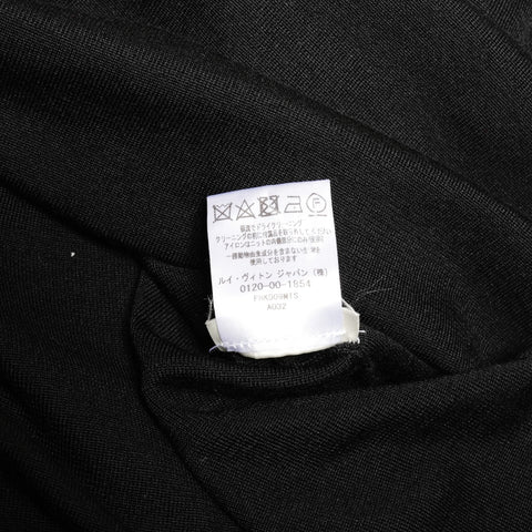 LOUIS VUITTON Wool cashmere and silk sequin monogram knit long sleeves XS one piece black WS25886