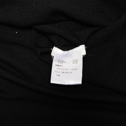 LOUIS VUITTON Wool cashmere and silk sequin monogram knit long sleeves XS one piece black WS25886