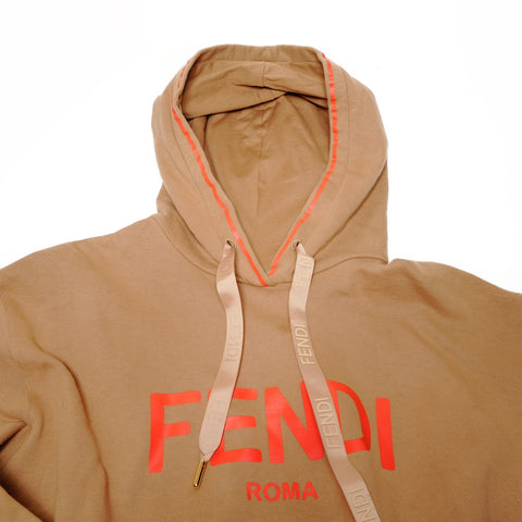 FENDI Cotton fleece lining logo FS7263 S Parker Brown WS25887