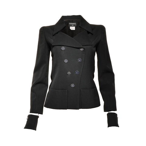 CHANEL Wool double-breasted jacket 01P 2001 36 Jacket black WS25891