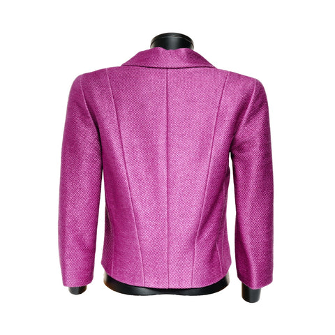 CHANEL 01P 2001 Tweed Zip-Up Cotton x Rayon 38 Jacket pink WS25892