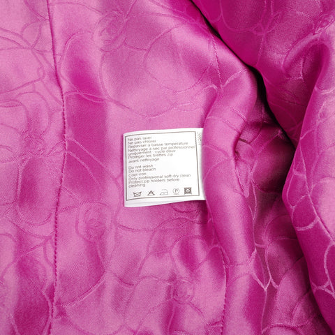 CHANEL 01P 2001 Tweed Zip-Up Cotton x Rayon 38 Jacket pink WS25892