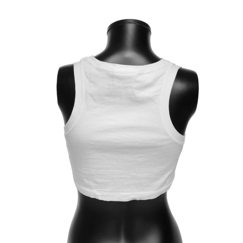 FENDI Cropped Kids' Sleeveless T-Shirt, Size 12, Logo Tank top white WS25894