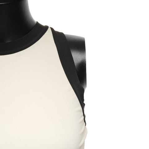 CHANEL 1996 Cropped COCO Mark Embroidery Shirt, Size 38, Ivory Tank top Ivory WS25897