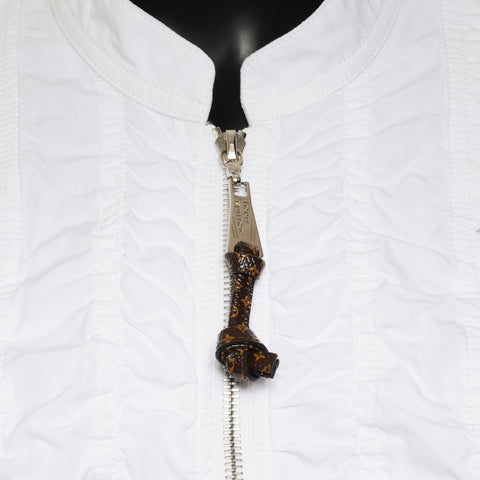 LOUIS VUITTON Biker Zip Blouson Cotton 2020AW Size 34 Jacket white WS25898