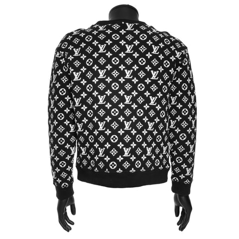LOUIS VUITTON HIY53W Full Monogram Jacquard Crew Neck Medium Cotton sweat black WS25899