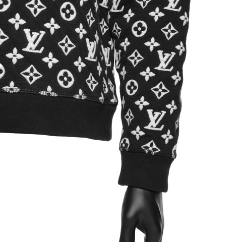 LOUIS VUITTON HIY53W Full Monogram Jacquard Crew Neck Medium Cotton sweat black WS25899