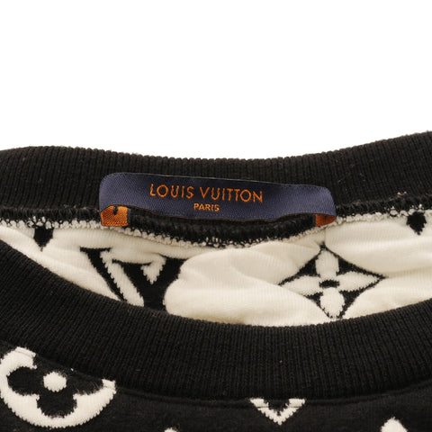 LOUIS VUITTON HIY53W Full Monogram Jacquard Crew Neck Medium Cotton sweat black WS25899