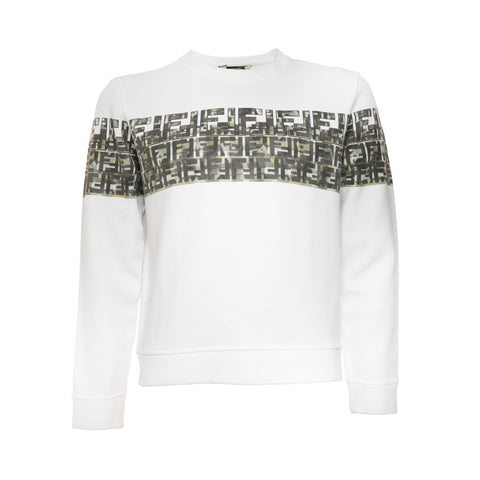 FENDI FF logo cotton medium sweat white WS25901