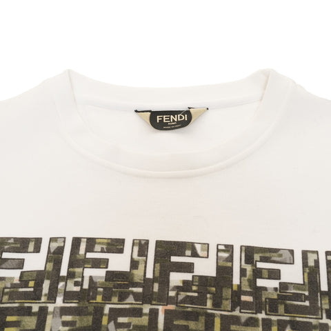 FENDI FF logo cotton medium sweat white WS25901