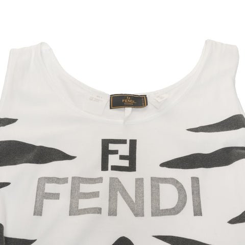 FENDI Cotton Sleeveless Logo Tank top white WS25902