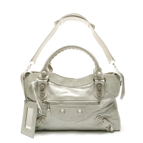 BALENCIAGA Giant City Leather 2way Tote Bag gray WS25904