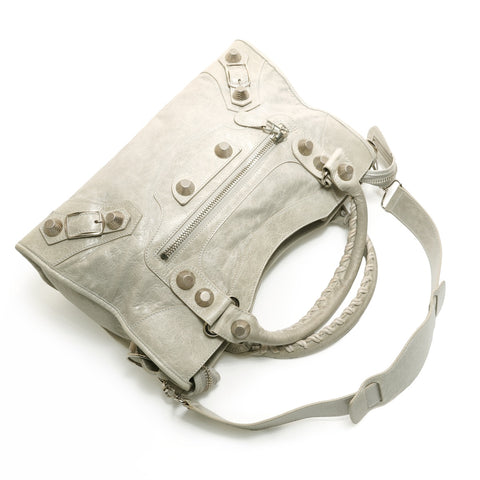 BALENCIAGA Giant City Leder 2-Wege-Einkaufstasche grau WS25904