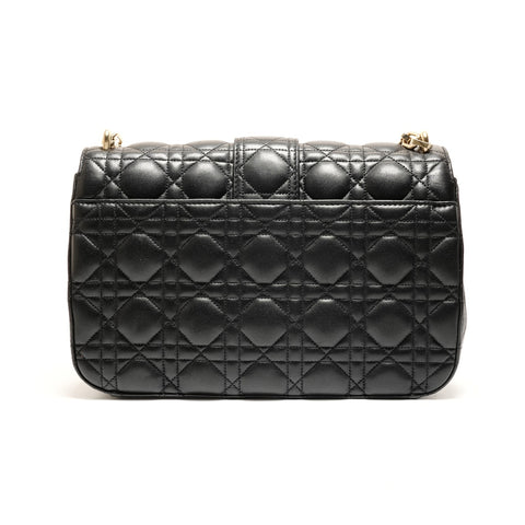 Christian Dior Leather Chain New Lock Flap Shoulder Bag black WS25905
