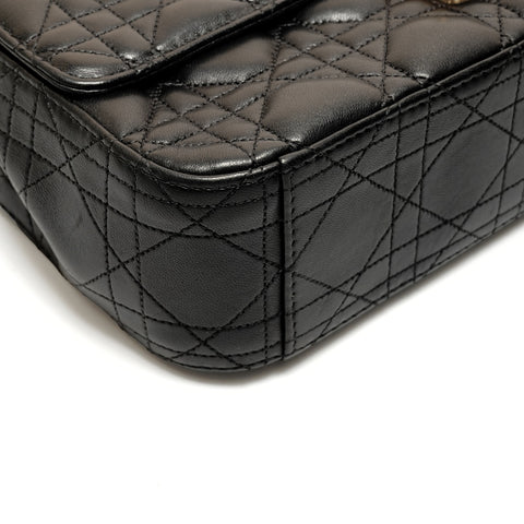 Christian Dior Leather Chain New Lock Flap Shoulder Bag black WS25905
