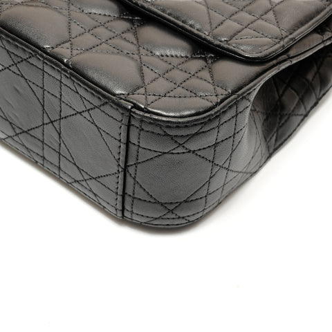 Christian Dior Leather Chain New Lock Flap Shoulder Bag black WS25905