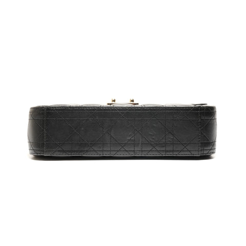 Christian Dior Leather Chain New Lock Flap Shoulder Bag black WS25905
