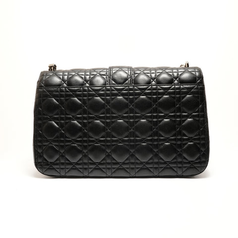Christian Dior Cannage Leather New Lock Chain Large Shoulder Bag black WS25906