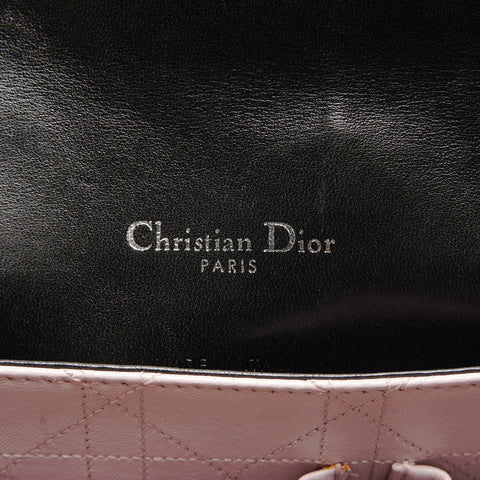 Christian Dior Cannage Leather New Lock Chain Large Shoulder Bag black WS25906