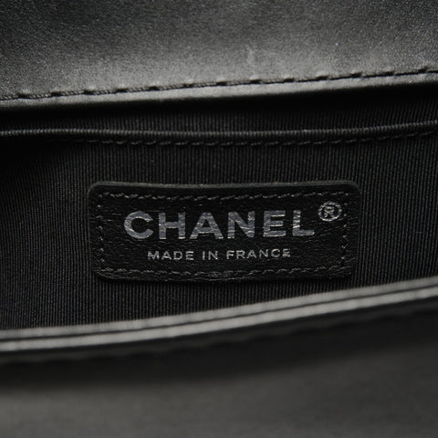 CHANEL Boy Chanel 25 Lambskin Silver Metal Gunmetal 18 series 2013-2014 Shoulder Bag black WS25907