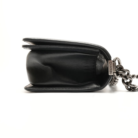 CHANEL Boy Chanel 25 Lambskin Silver Metal Gunmetal 18 series 2013-2014 Shoulder Bag black WS25907