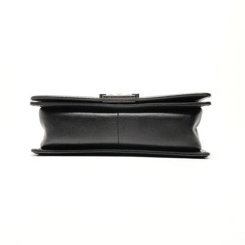 CHANEL Boy Chanel 25 Lambskin Silver Metal Gunmetal 18 series 2013-2014 Shoulder Bag black WS25907