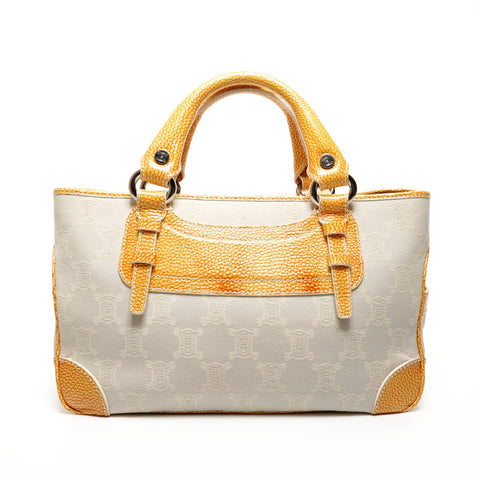 CELINE Boogie Macadam Canvas Handbag beige WS25910