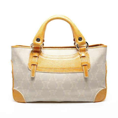 CELINE Boogie Macadam Canvas Handbag beige WS25910