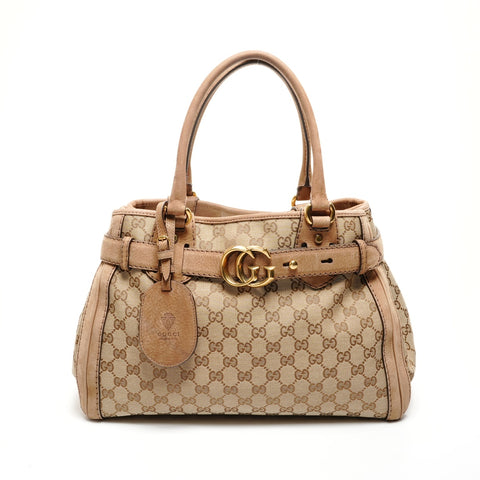GUCCI GG Canvas x Suede GG Marmont Handbag beige WS25911