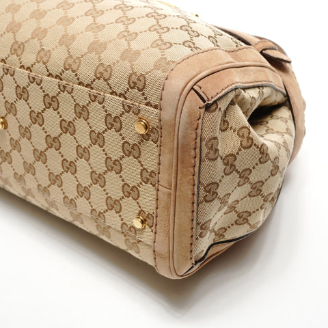 GUCCI GG Canvas x Suede GG Marmont Handbag beige WS25911